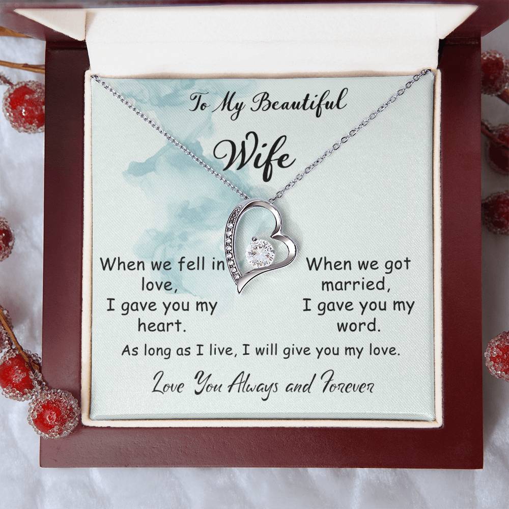 To My Beautiful Wife Love Knot Necklace