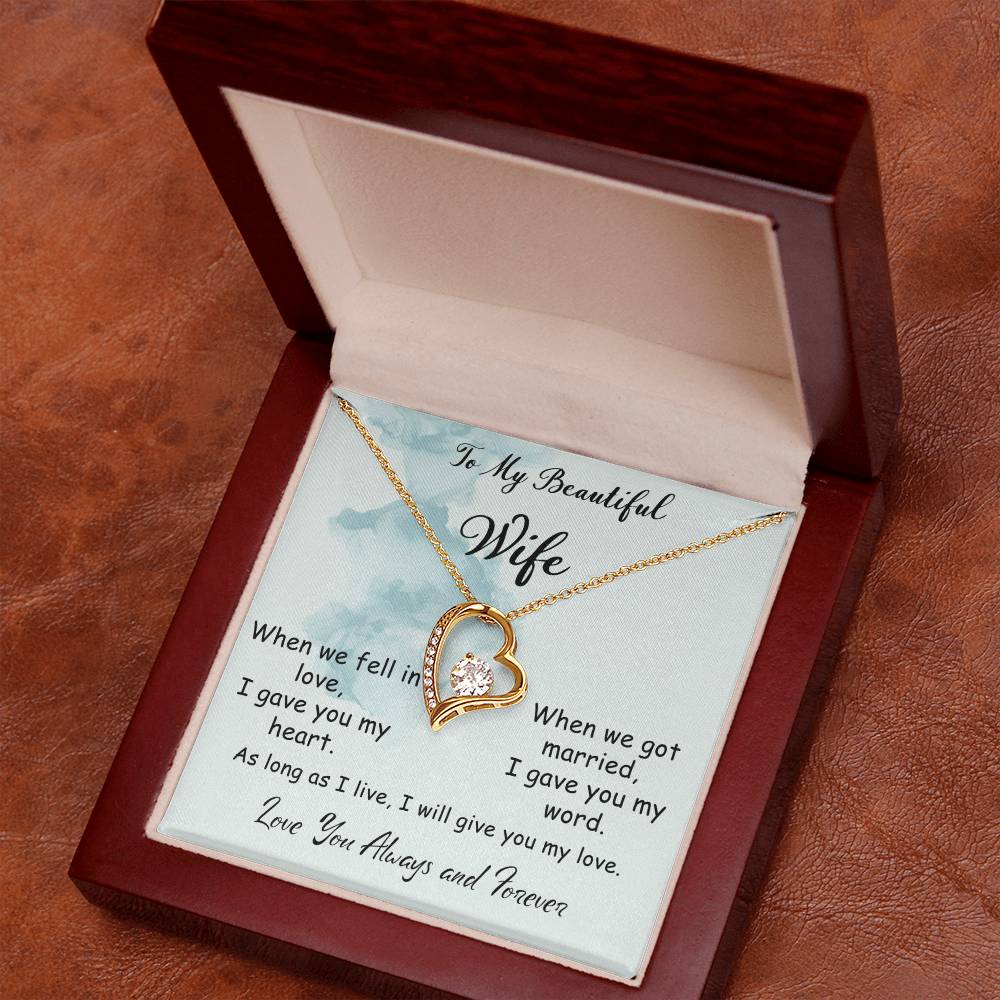 To My Beautiful Wife Love Knot Necklace