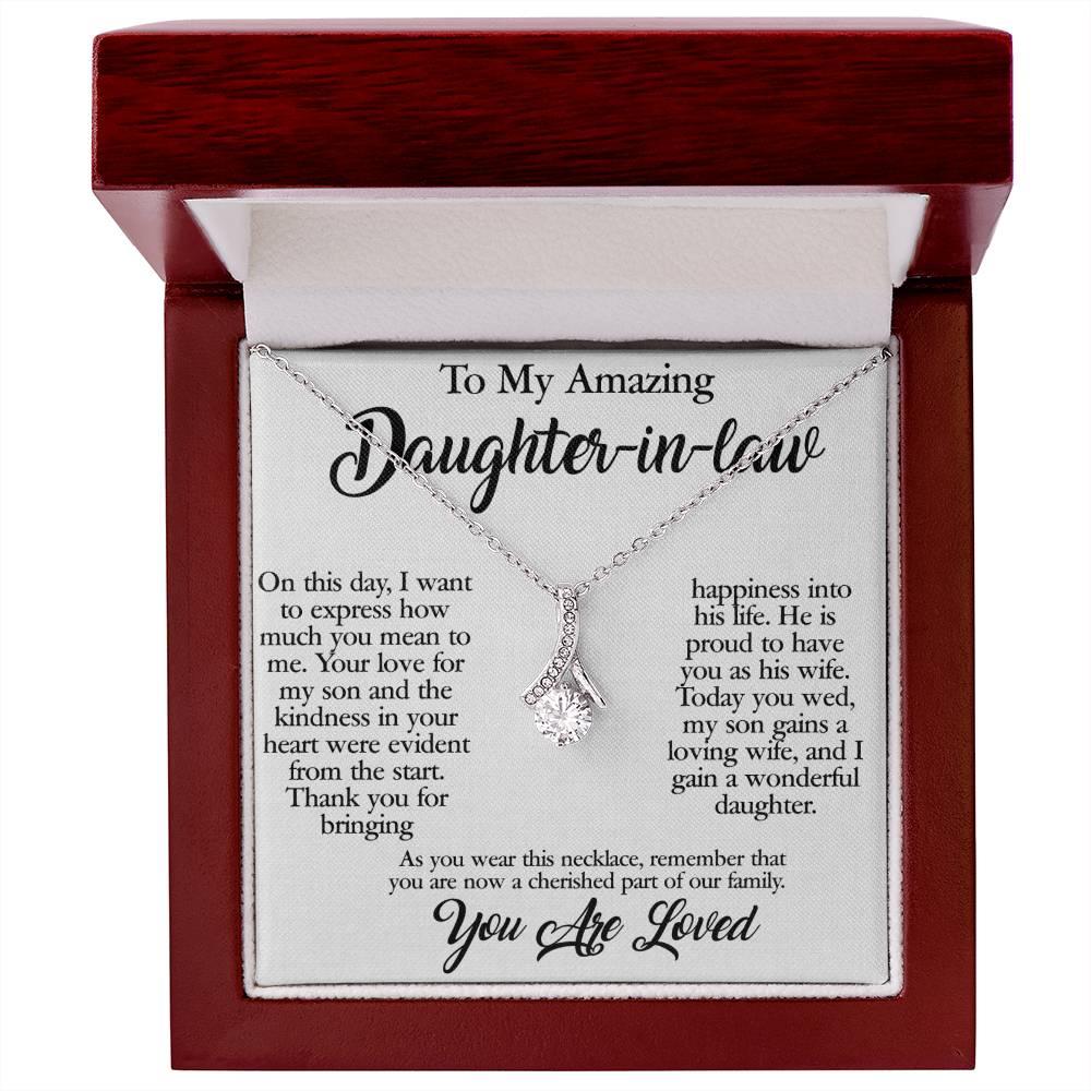 To My Amazing Daughter-in-law Alluring Beauty necklace