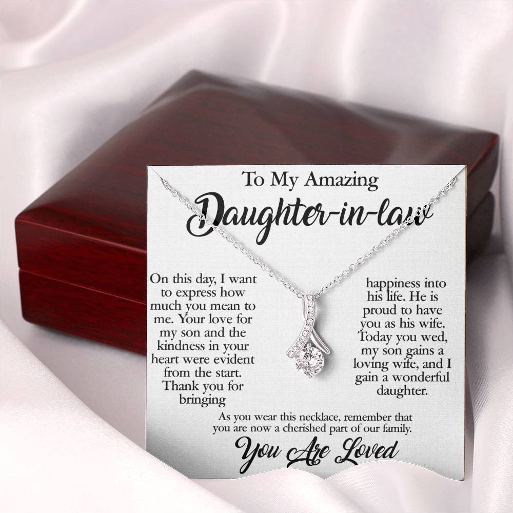 To My Amazing Daughter-in-law Alluring Beauty necklace