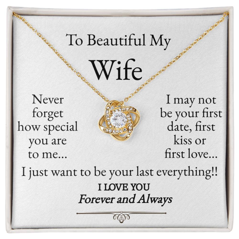 To My Beautiful Wife Love Knot Necklace