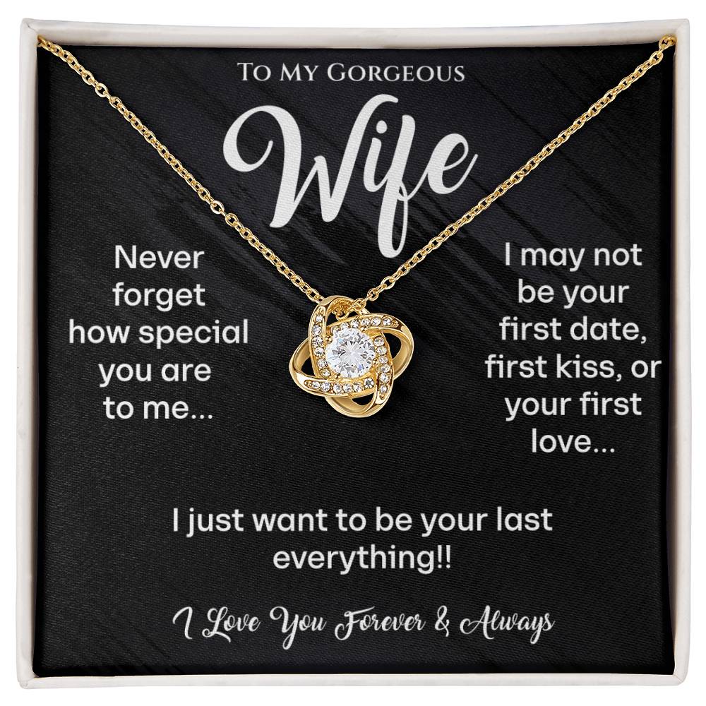 To My Gorgeous Wife Love Knot Necklace