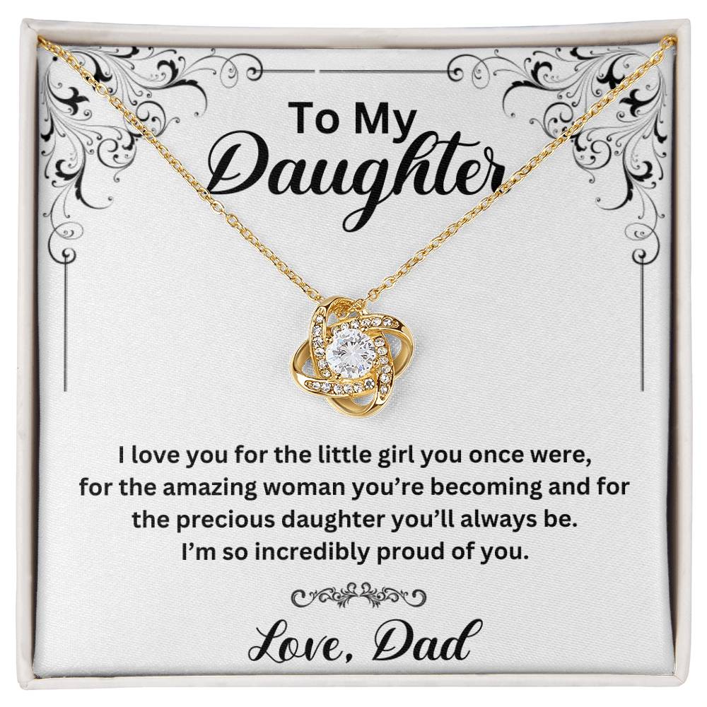 To My Daughter I Love You Love Knot Necklace