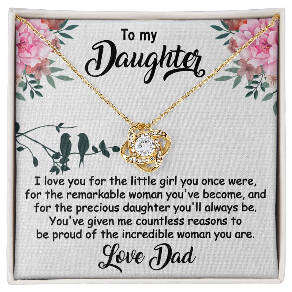 To My Daughter I Love You Love Knot Necklace