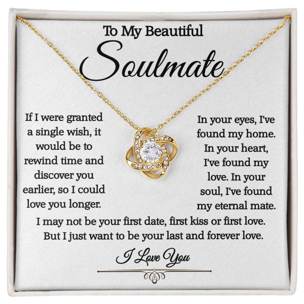 To My Beautiful Soulmate Love Knot Necklace