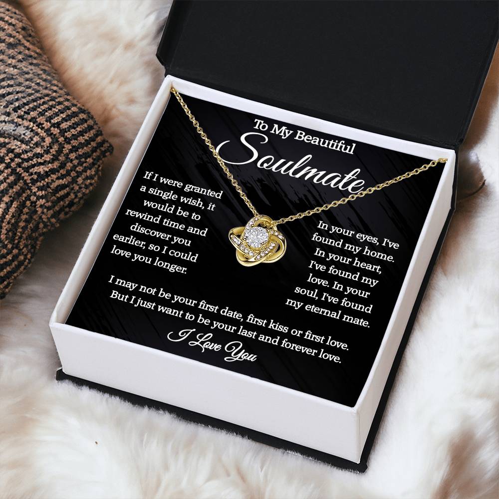 To My Beautiful Soulmate Love Knot Necklace