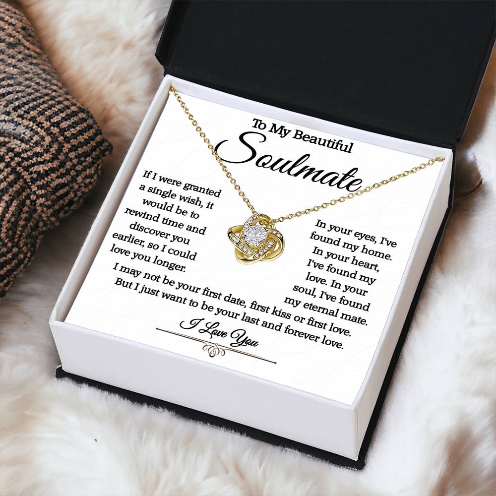 To My Beautiful Soulmate Love Knot Necklace