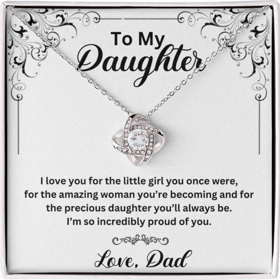 To My Daughter I Love You Love Knot Necklace