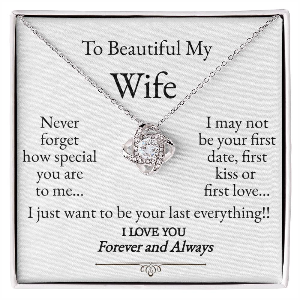 To My Beautiful Wife Love Knot Necklace