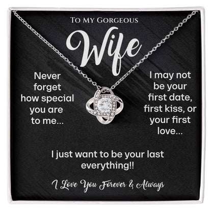 To My Gorgeous Wife Love Knot Necklace