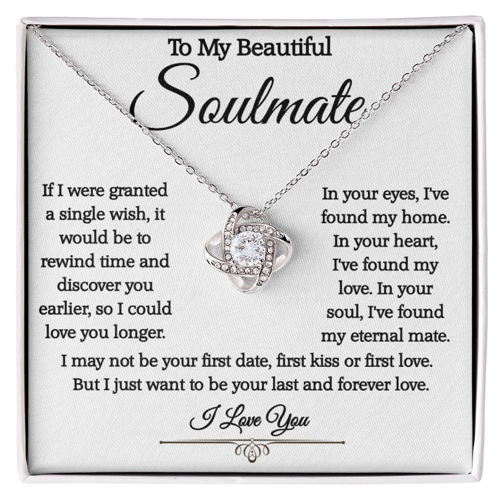 To My Beautiful Soulmate Love Knot Necklace