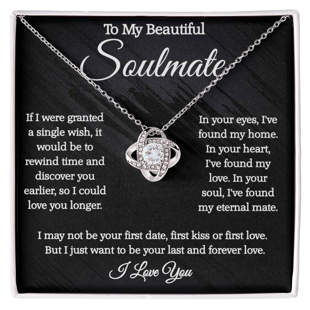 To My Beautiful Soulmate Love Knot Necklace