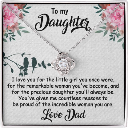 To My Daughter I Love You Love Knot Necklace