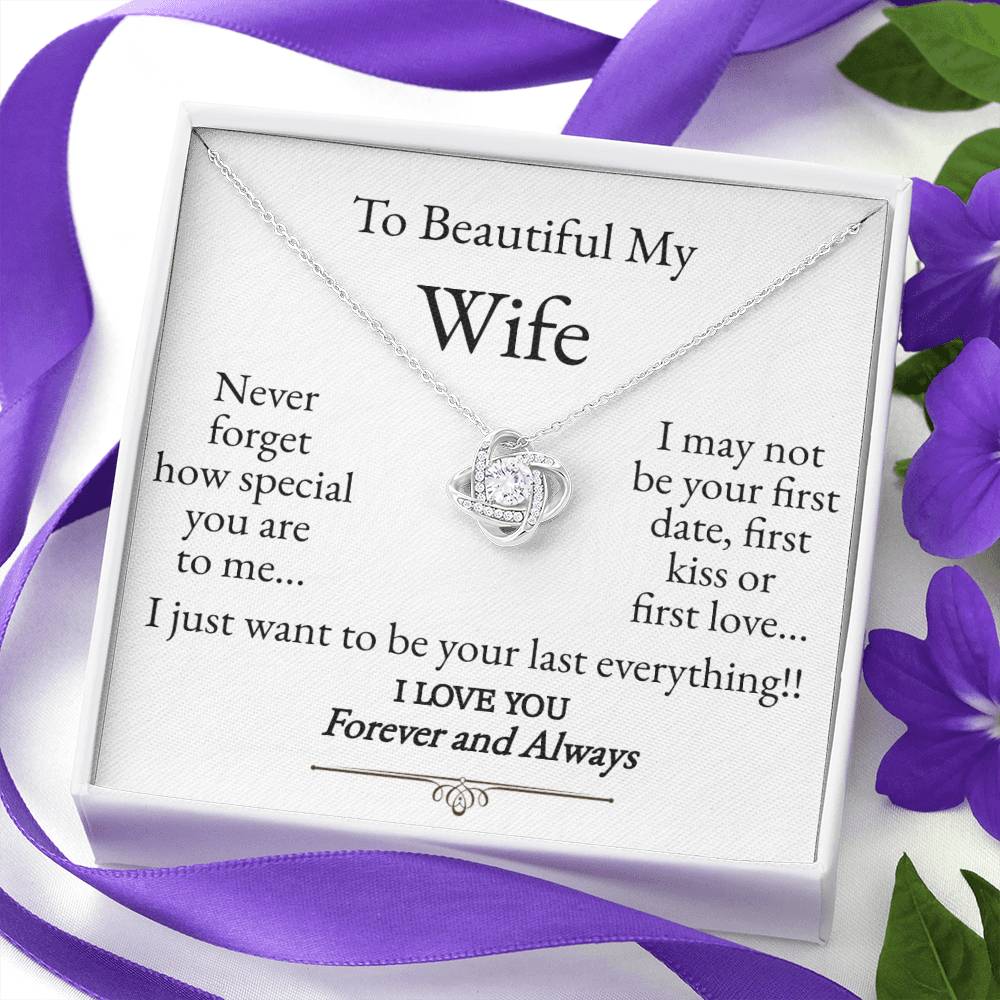 To My Beautiful Wife Love Knot Necklace