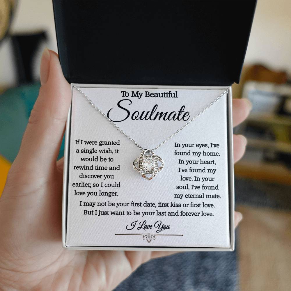 To My Beautiful Soulmate Love Knot Necklace