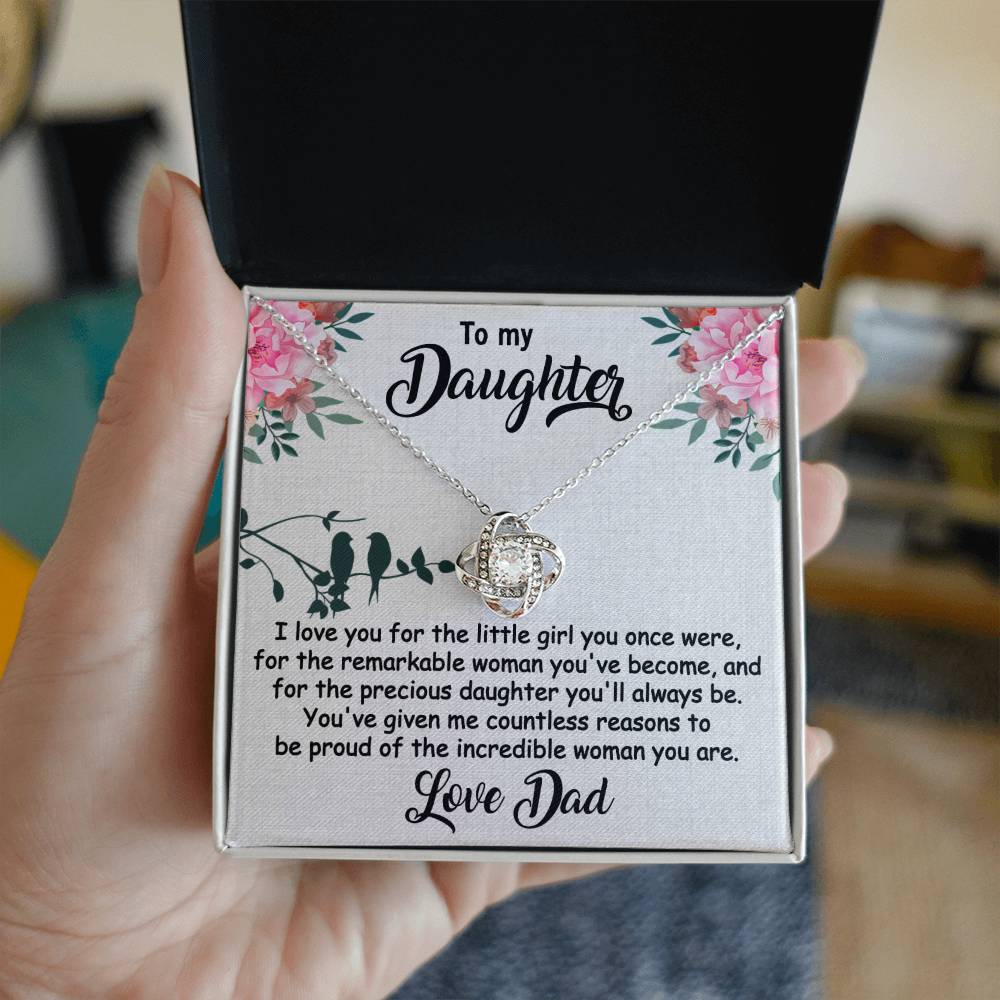 To My Daughter I Love You Love Knot Necklace