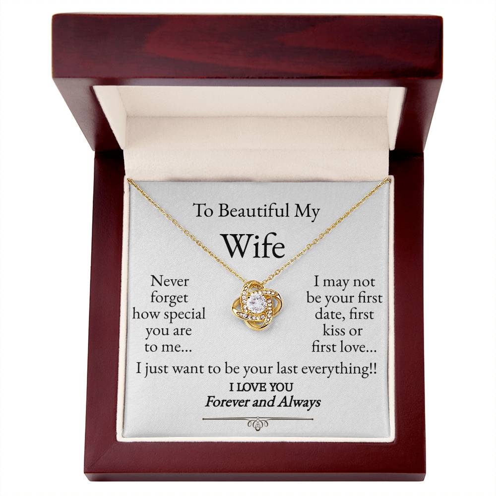 To My Beautiful Wife Love Knot Necklace