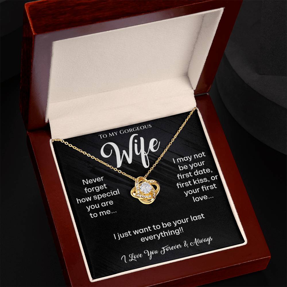 To My Gorgeous Wife Love Knot Necklace