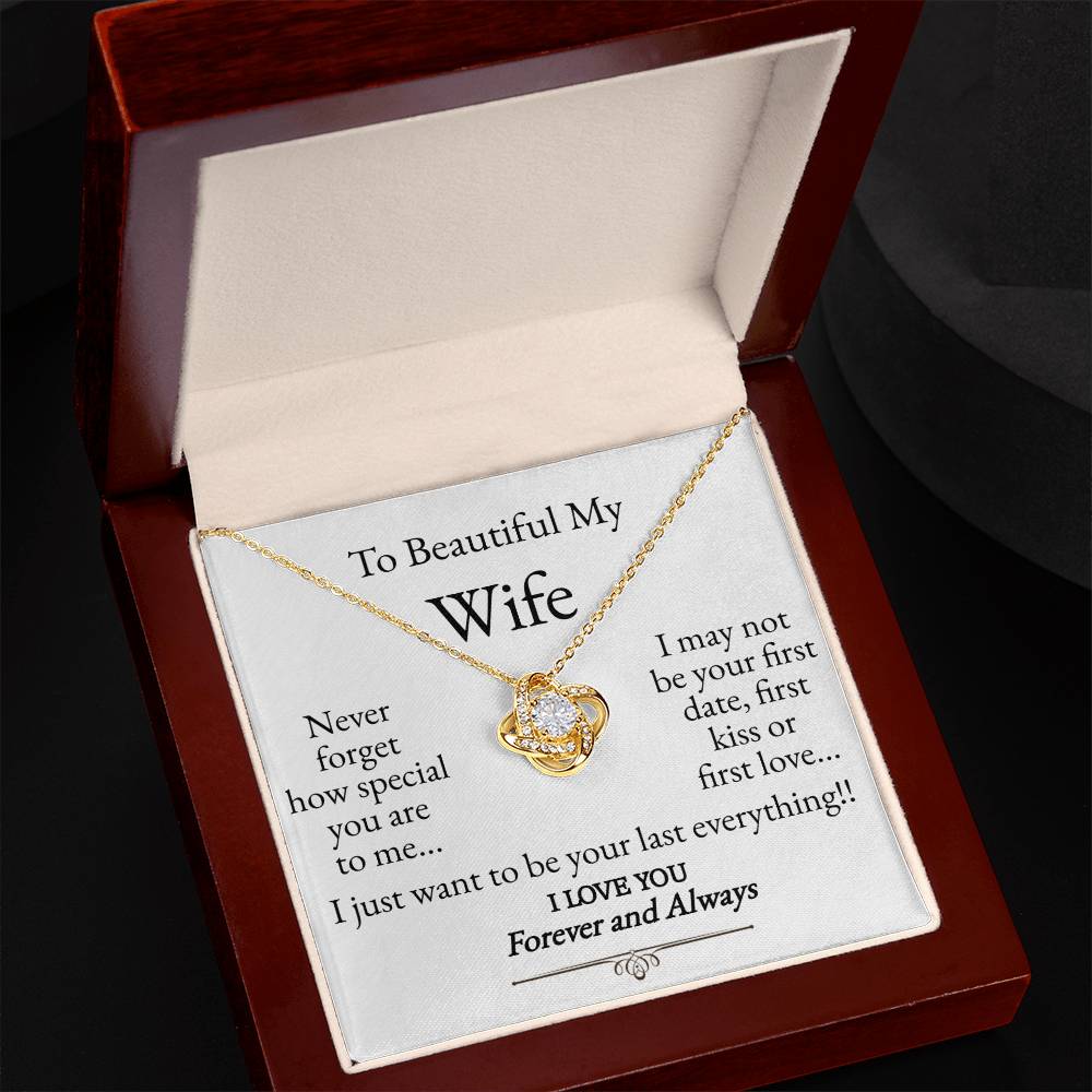 To My Beautiful Wife Love Knot Necklace