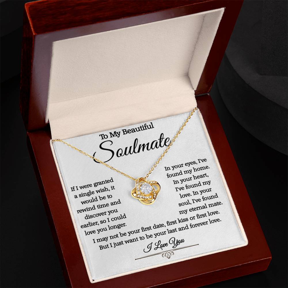 To My Beautiful Soulmate Love Knot Necklace