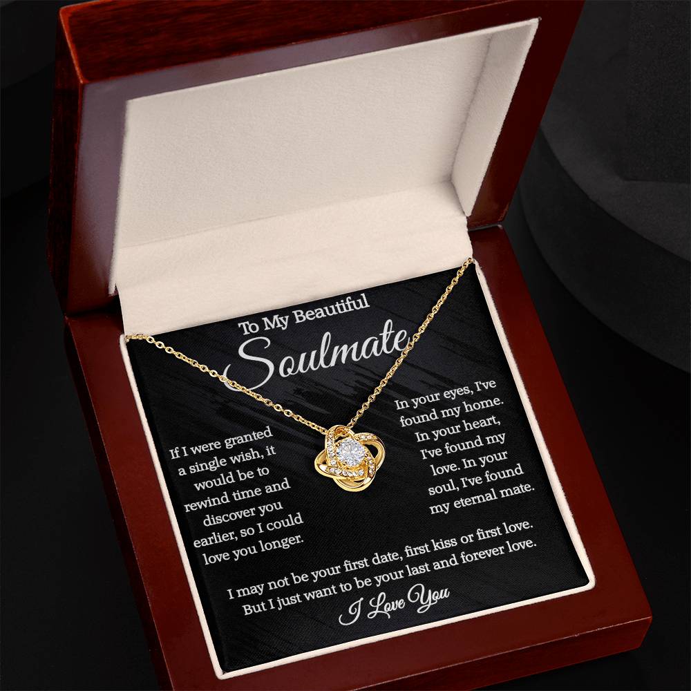 To My Beautiful Soulmate Love Knot Necklace