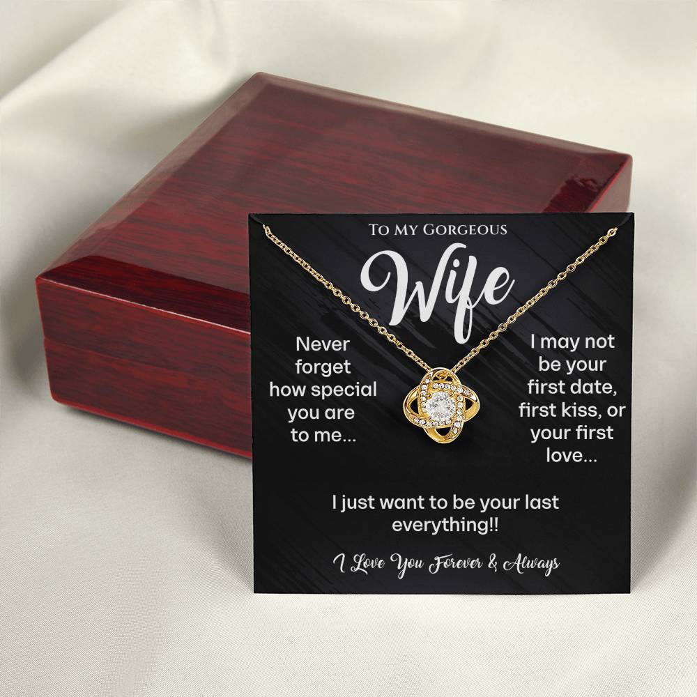 To My Gorgeous Wife Love Knot Necklace