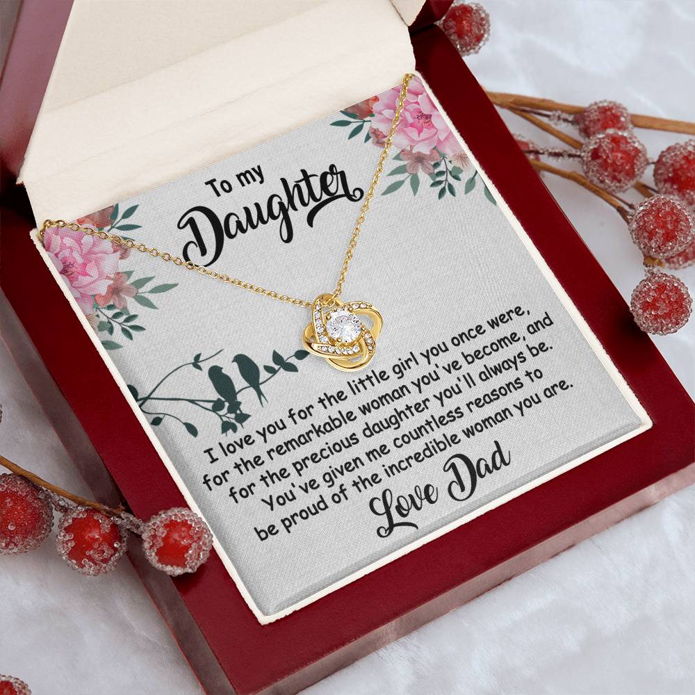 To My Daughter I Love You Love Knot Necklace