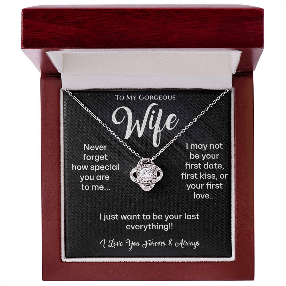 To My Gorgeous Wife Love Knot Necklace