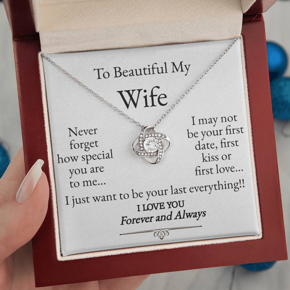 To My Beautiful Wife Love Knot Necklace