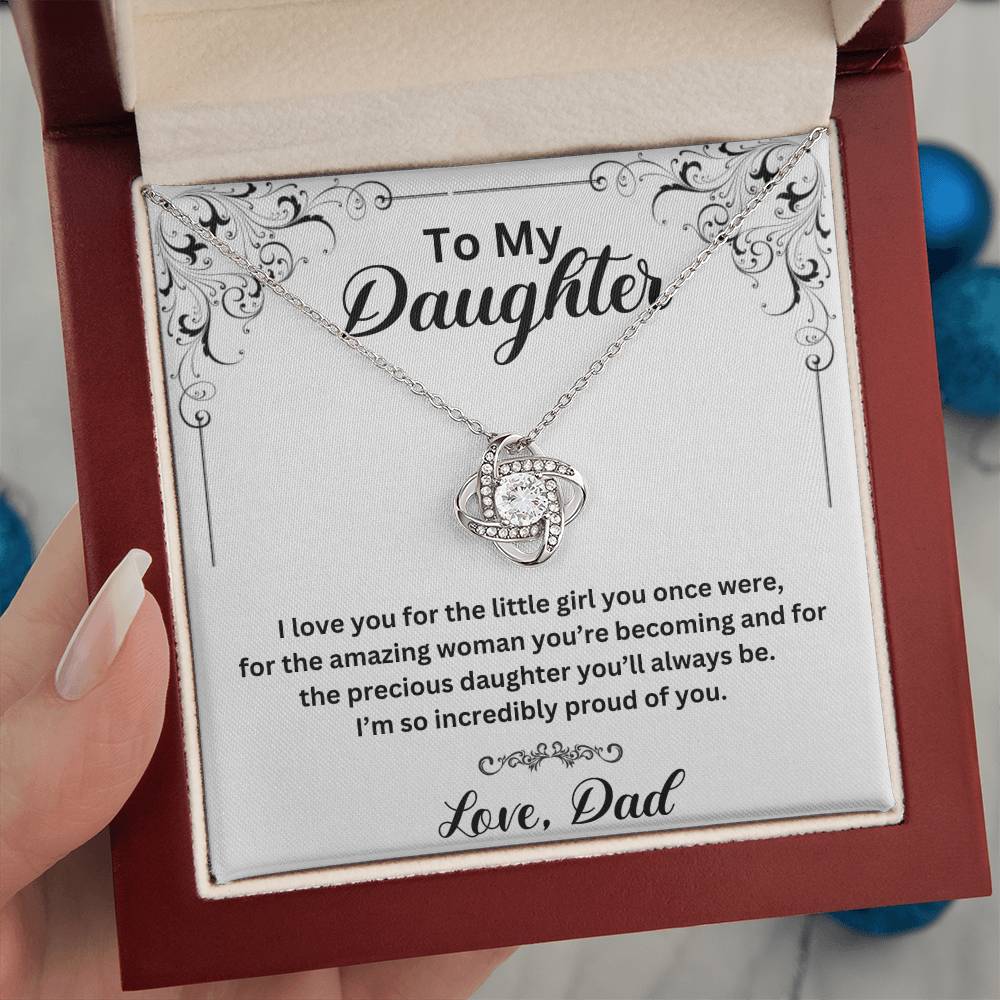 To My Daughter I Love You Love Knot Necklace