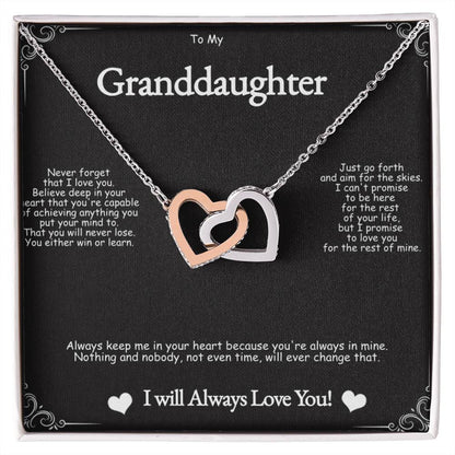 To My Granddaughter interlocking necklace