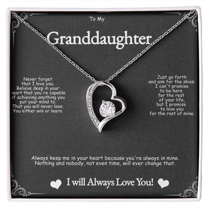 To My Granddaughter Forever Love Necklace