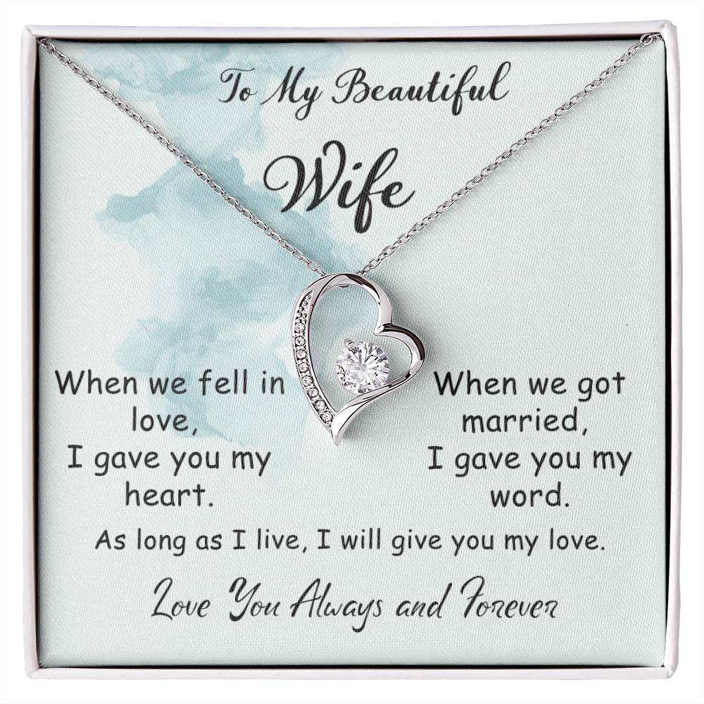 To My Beautiful Wife Love Knot Necklace