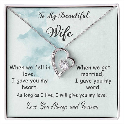 To My Beautiful Wife Love Knot Necklace