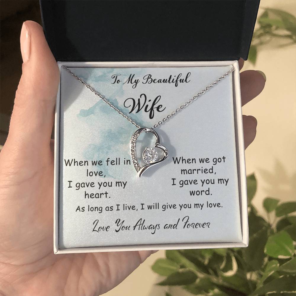 To My Beautiful Wife Love Knot Necklace