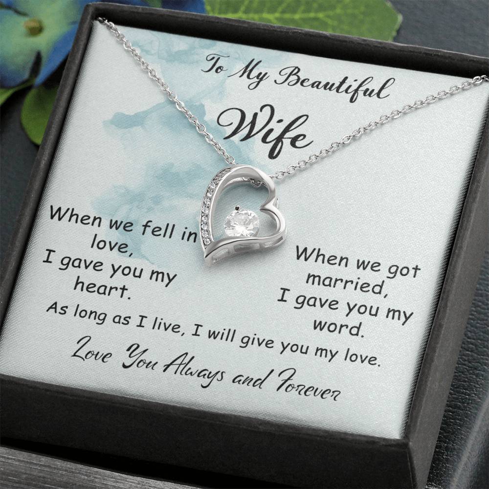 To My Beautiful Wife Love Knot Necklace