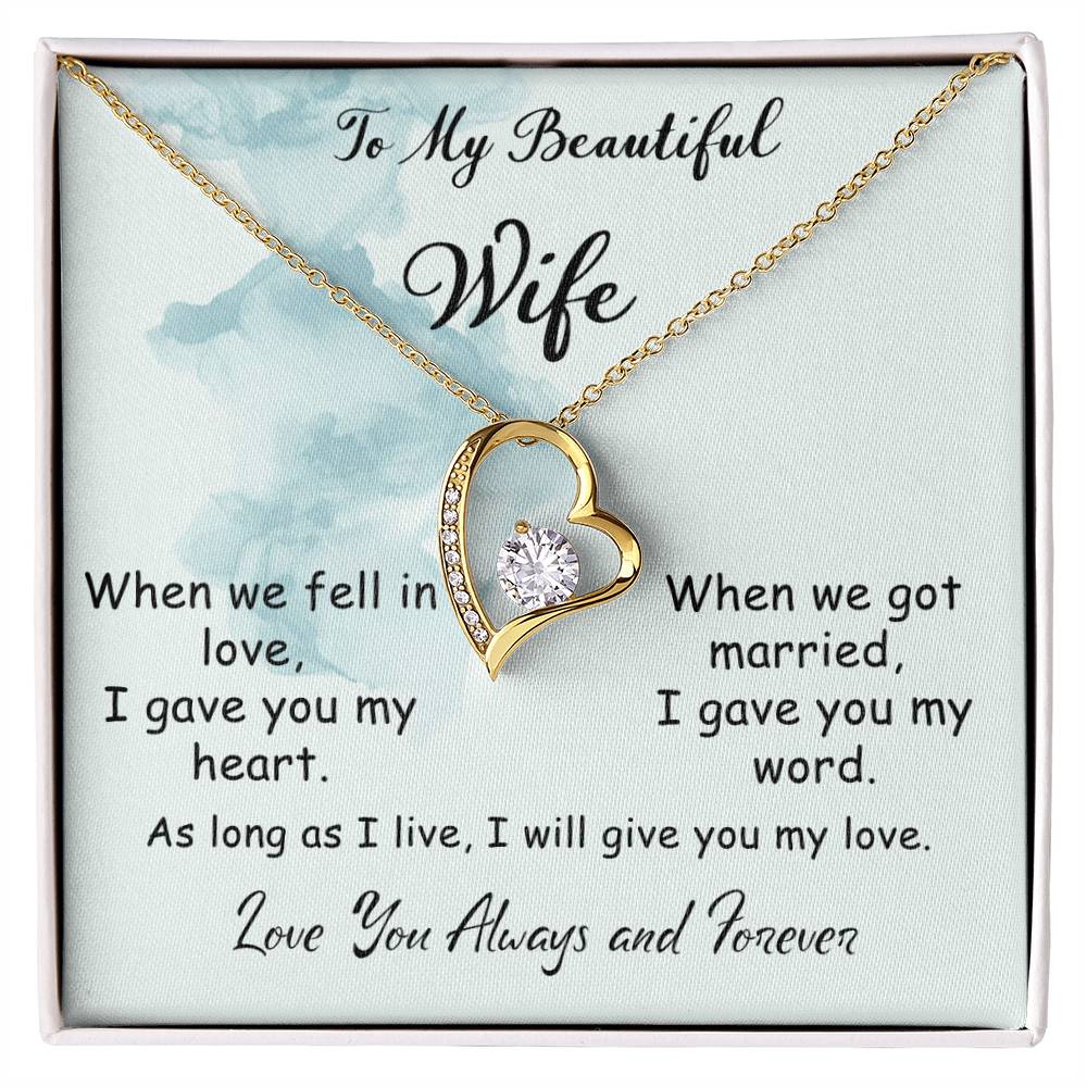 To My Beautiful Wife Love Knot Necklace