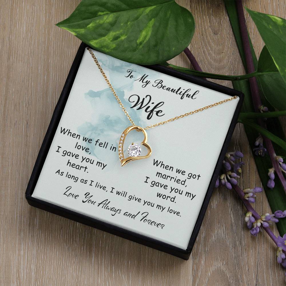 To My Beautiful Wife Love Knot Necklace